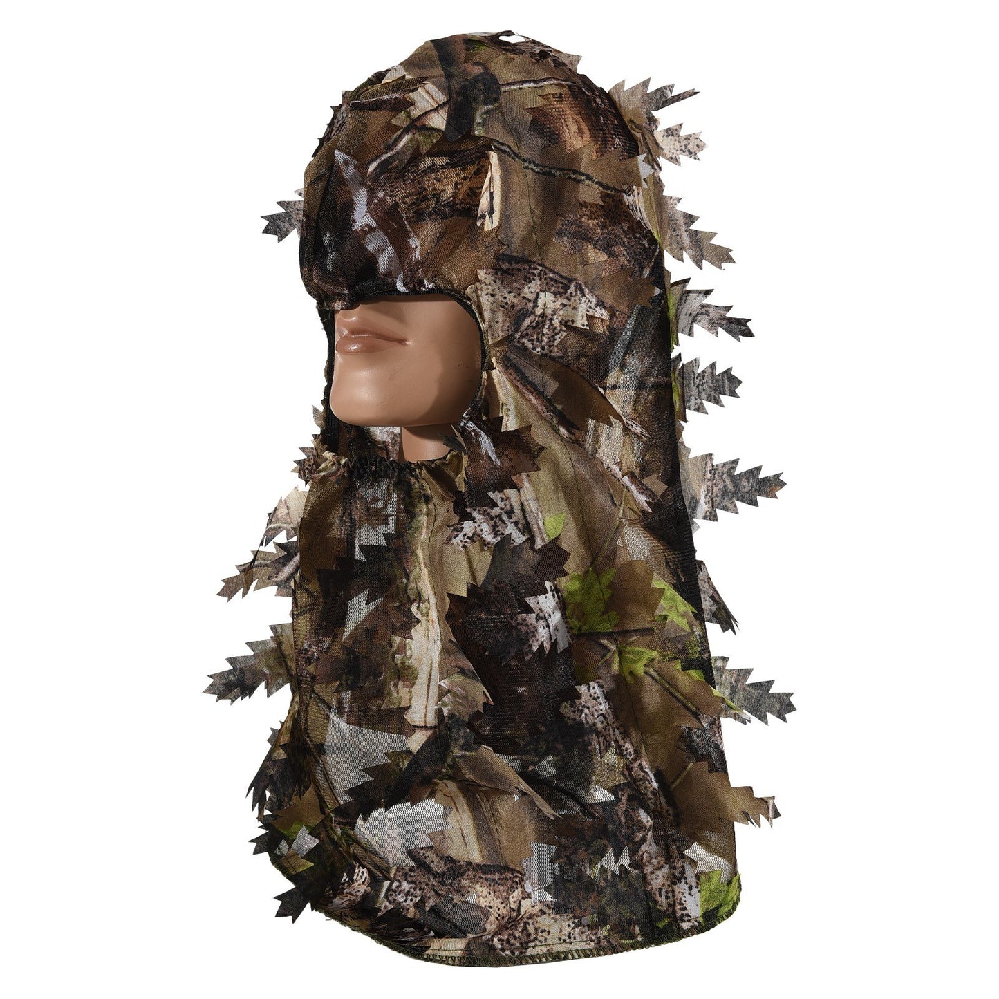 Breathable Ghillie Camouflage Leaf Hat with Mosquito Net - One Size Fits All, Green Spring & Yellow Autumn Options