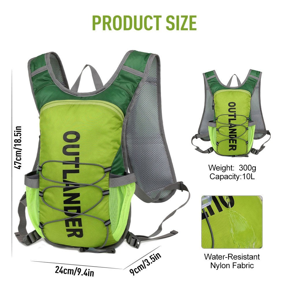 Reflective Nylon Hydration Backpack with Water Bladder for Cycling & Running