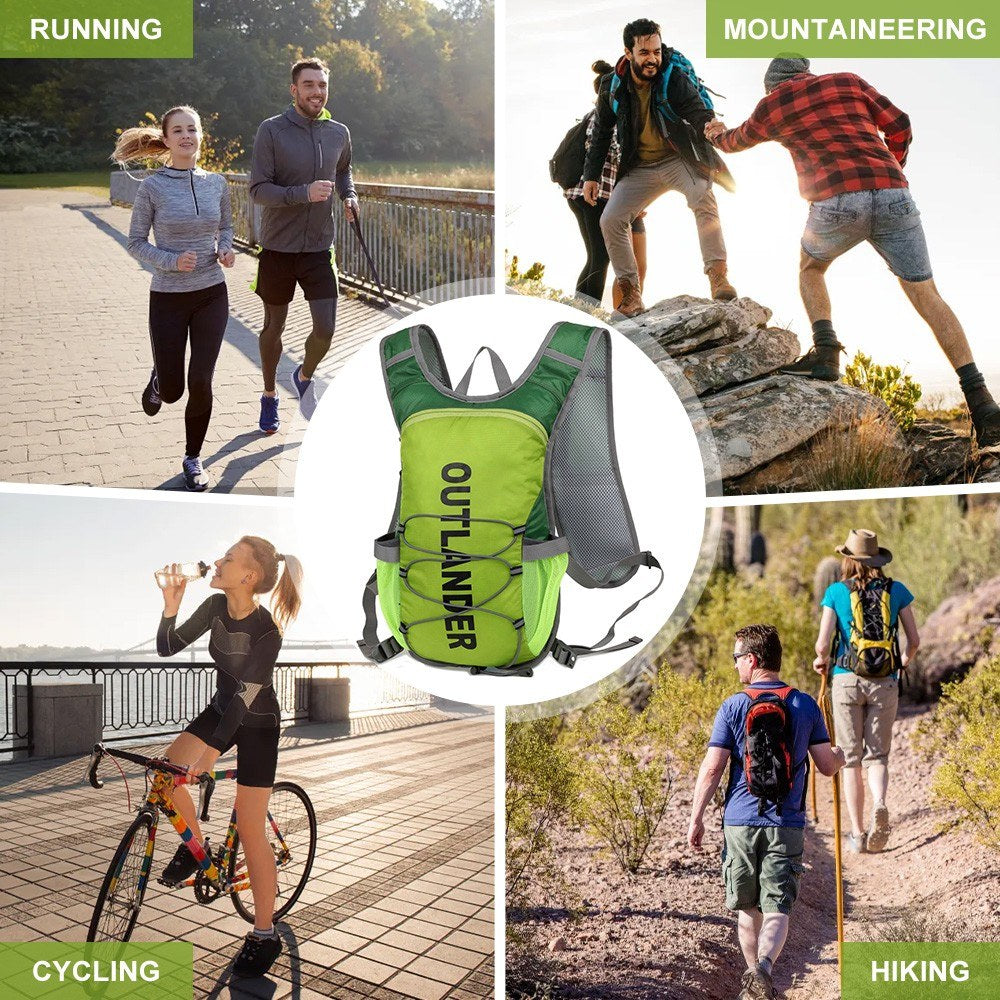 Reflective Nylon Hydration Backpack with Water Bladder for Cycling & Running