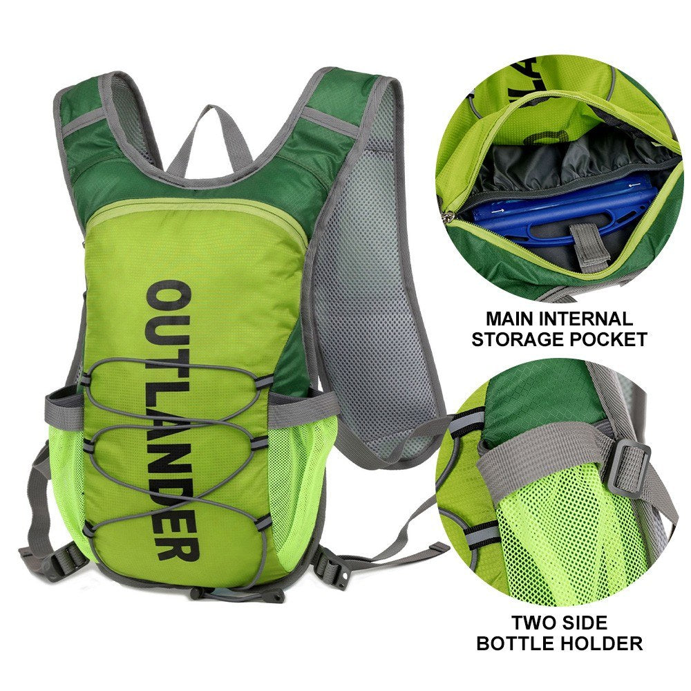 Reflective Nylon Hydration Backpack with Water Bladder for Cycling & Running