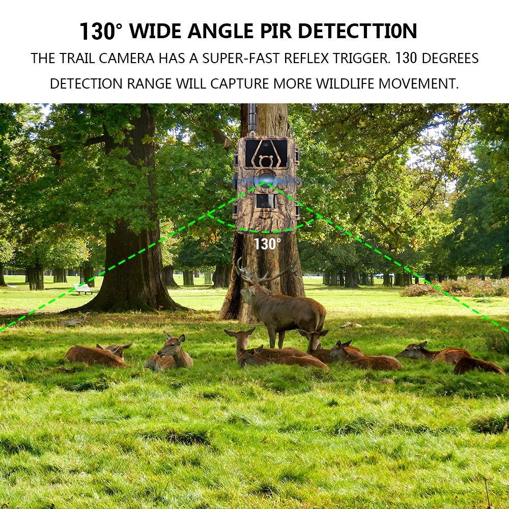 8K Trail Cam 60MP Photos | Night Vision Motion Sensor | Waterproof Wildlife Camera for Hunting & Home Security | 4G EU Version with SIM & Antenna
