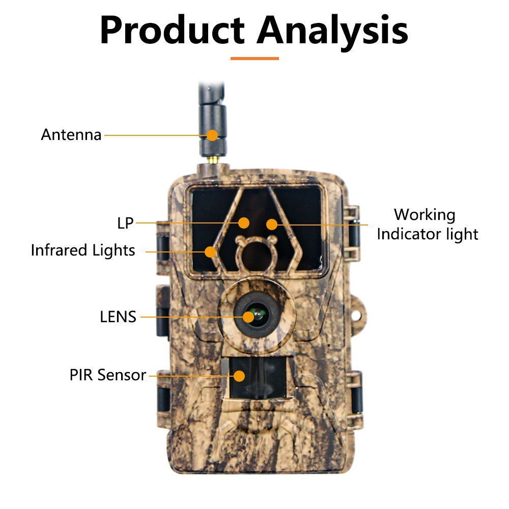 8K Trail Cam 60MP Photos | Night Vision Motion Sensor | Waterproof Wildlife Camera for Hunting & Home Security | 4G EU Version with SIM & Antenna