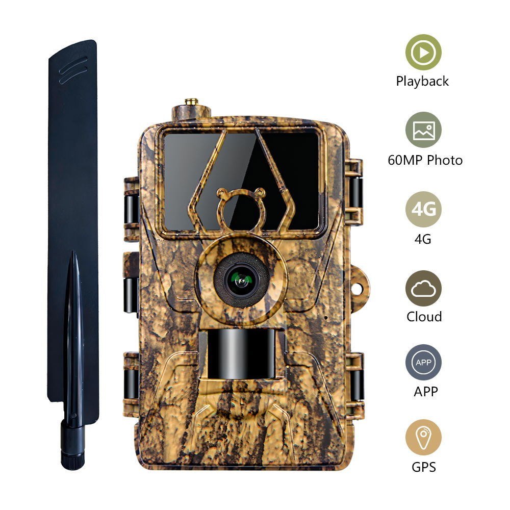 8K Trail Cam 60MP Photos | Night Vision Motion Sensor | Waterproof Wildlife Camera for Hunting & Home Security | 4G EU Version with SIM & Antenna