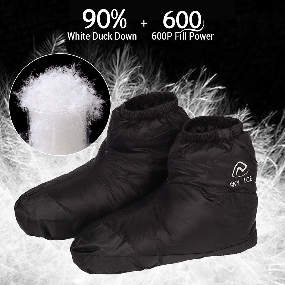 Waterproof Down Slipper Boots - Lightweight Stuffed Booties & Feet Covers