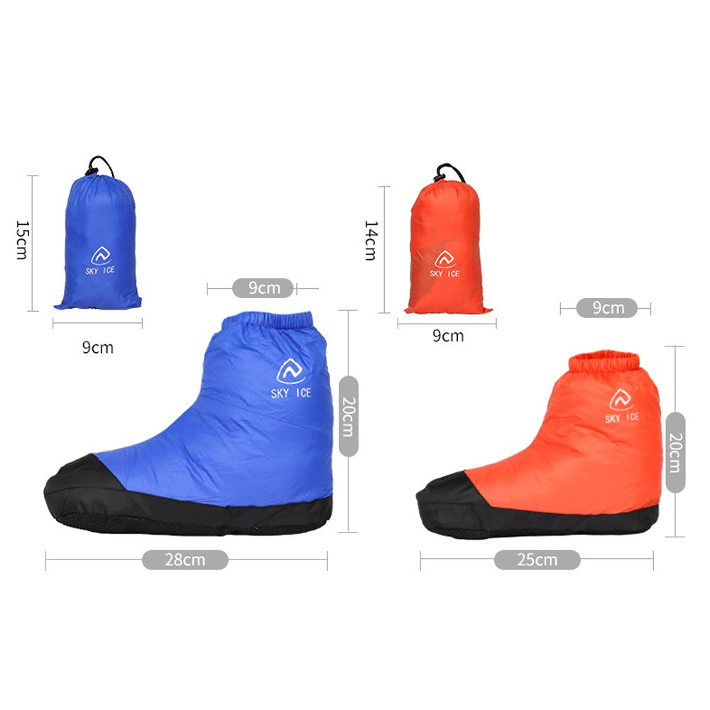 Waterproof Down Slipper Boots - Lightweight Stuffed Booties & Feet Covers