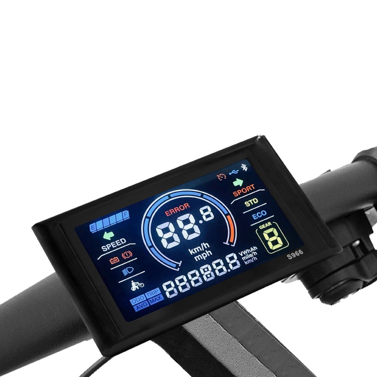 Smart Color LCD Display Panel for Ebike (24-72V, 5-Pin, Waterproof, No. 2 Protocol Controller Compatible) (Copy)