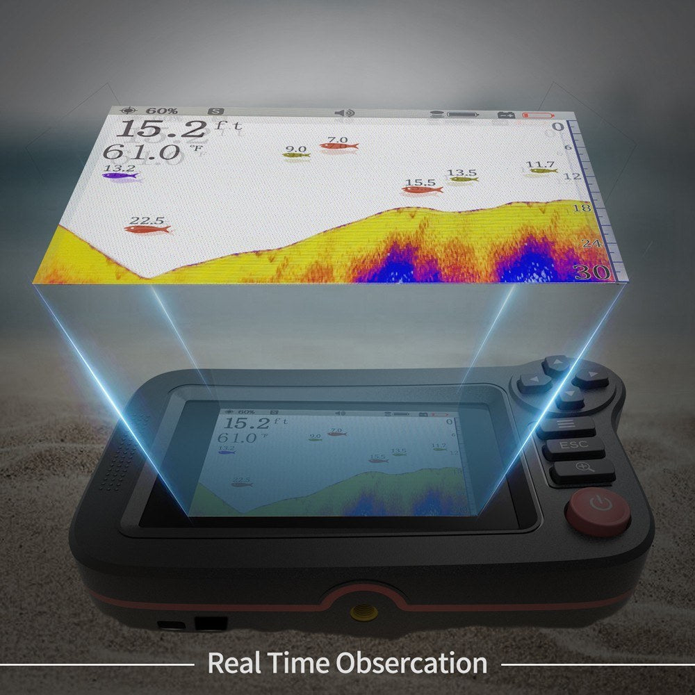 Wireless 3.5in Sonar Fish Finder with Underwater Depth Sounder & Fishing Detector