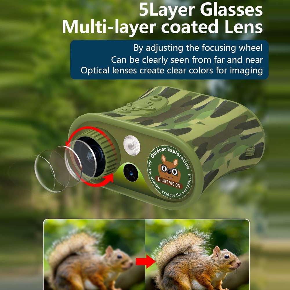 Kids Digital Night Vision Binoculars with 2.4” Display & 8X Zoom