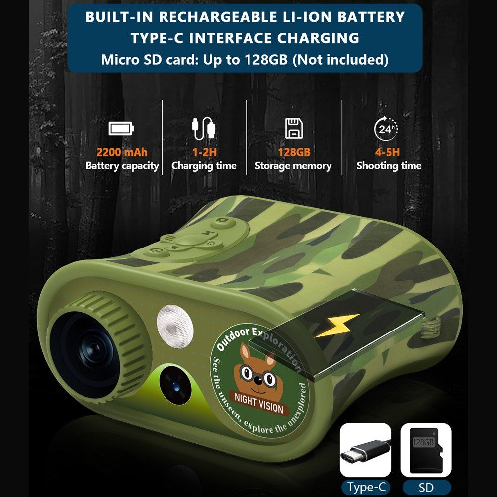 Kids Digital Night Vision Binoculars with 2.4” Display & 8X Zoom