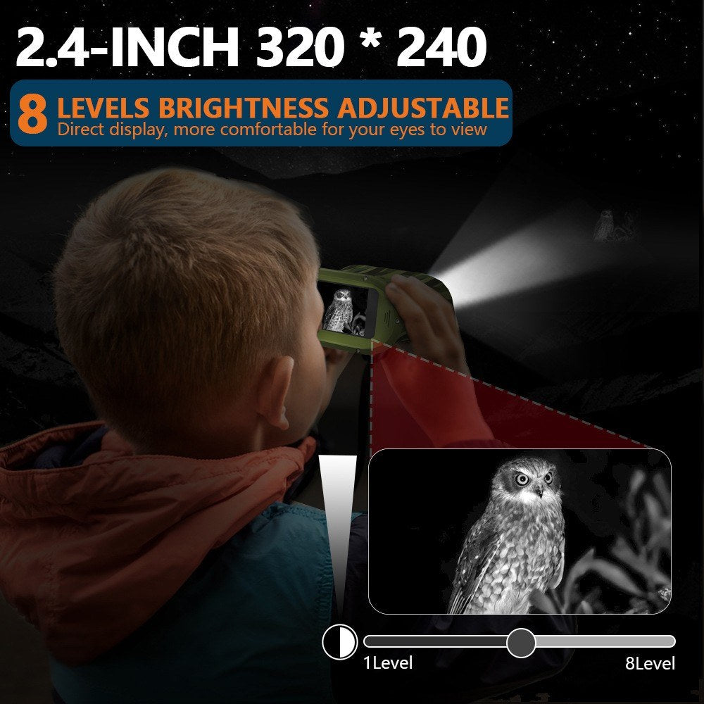 Kids Digital Night Vision Binoculars with 2.4” Display & 8X Zoom