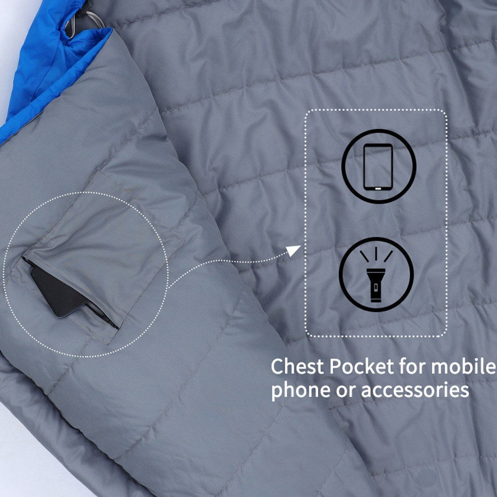 Kamperbox 3-Season Cotton Sleeping Bag: Breathable, Water-Repellent, Windproof, Lightweight & Portable for Adults