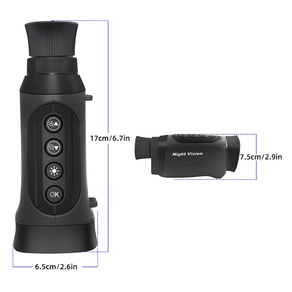 2.5K Video Night Vision Monocular - 40MP Photo, 8X Zoom, 350m Range, Infrared Digital Scope Camera