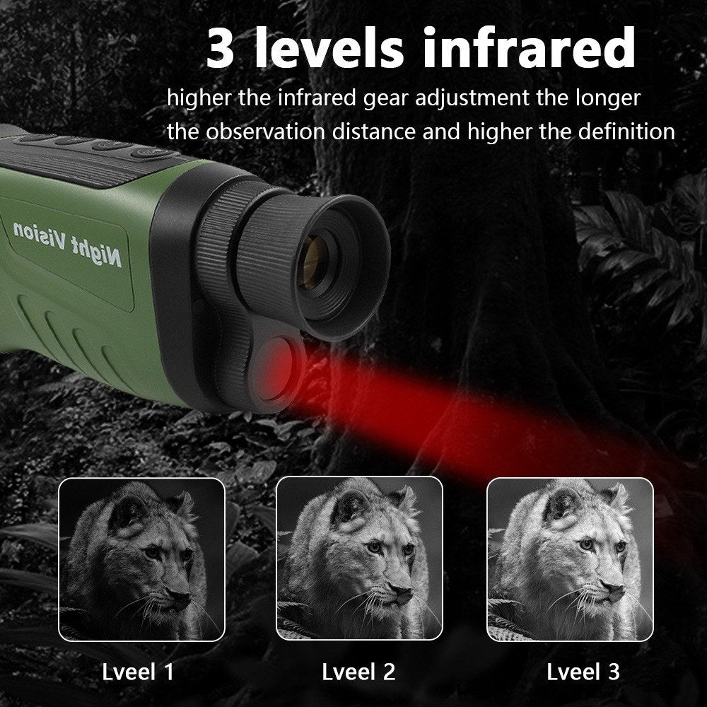 2.5K Video Night Vision Monocular - 40MP Photo, 8X Zoom, 350m Range, Infrared Digital Scope Camera