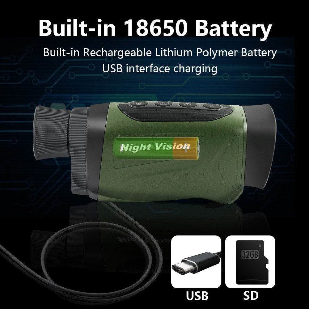 2.5K Video Night Vision Monocular - 40MP Photo, 8X Zoom, 350m Range, Infrared Digital Scope Camera