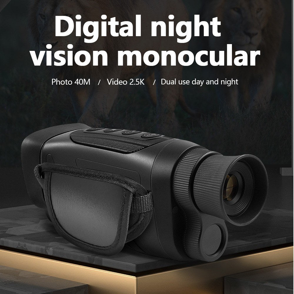 2.5K Video Night Vision Monocular - 40MP Photo, 8X Zoom, 350m Range, Infrared Digital Scope Camera