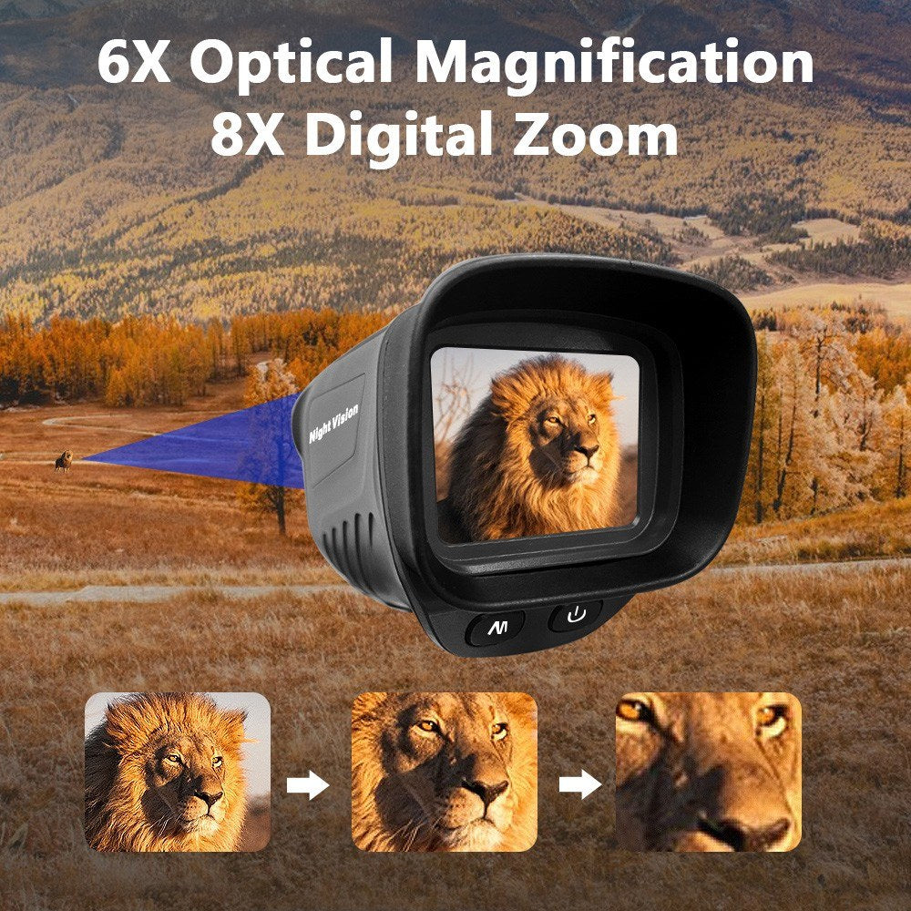2.5K Video Night Vision Monocular - 40MP Photo, 8X Zoom, 350m Range, Infrared Digital Scope Camera
