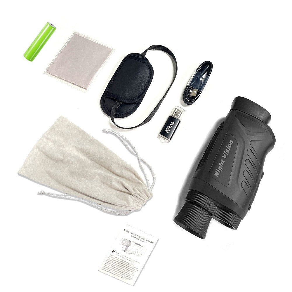 2.5K Video Night Vision Monocular - 40MP Photo, 8X Zoom, 350m Range, Infrared Digital Scope Camera