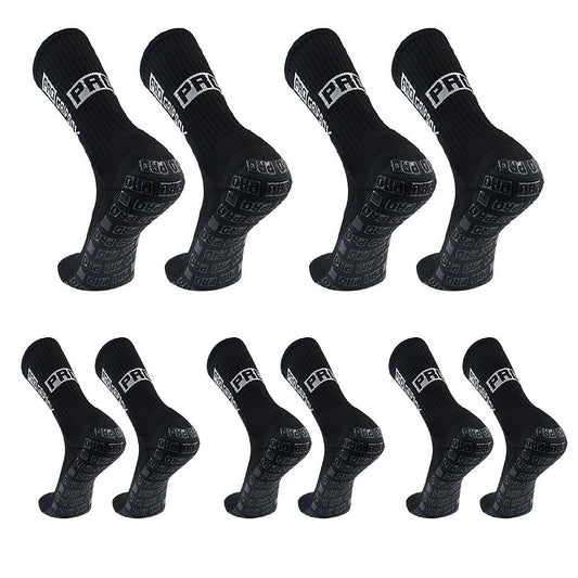 Unisex Non-Slip Sports Socks – High Elasticity Football, Basketball, and Running Grip Socks (Size 39-46) in Black or White