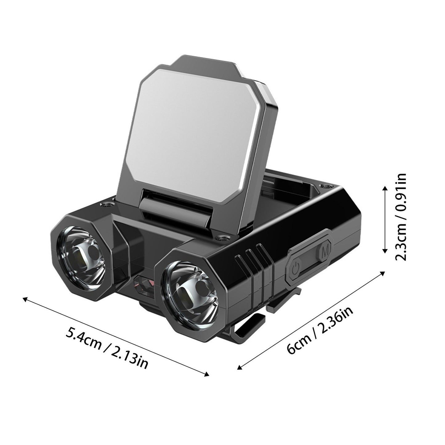 Intelligent Rechargeable LED Headlamp with Hat Clip & Type-C Power Bank - Adjustable Brightness & Induction Mode