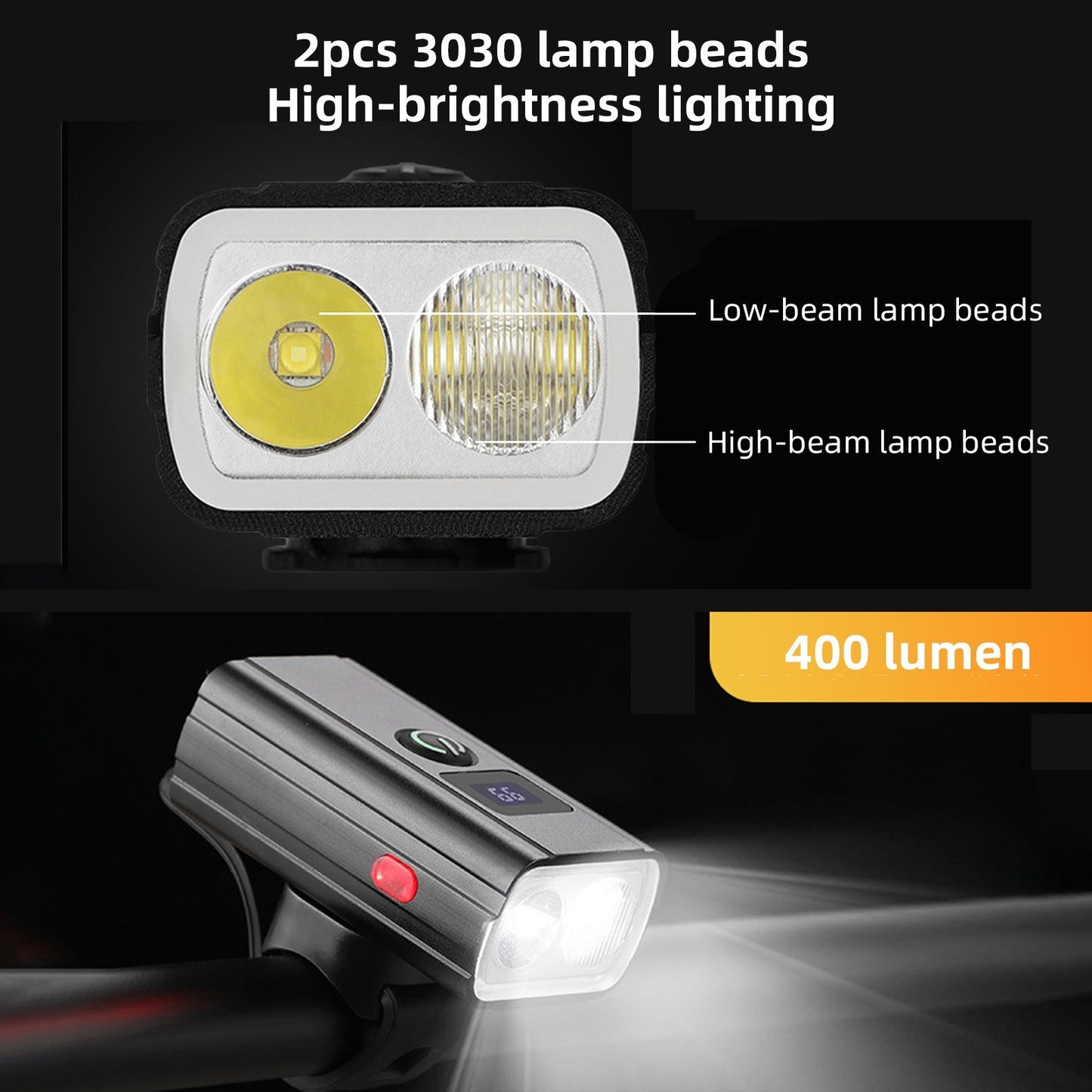 Rechargeable Waterproof Aluminum Alloy Bike Headlight - BENGGUO Bicycle Front Light