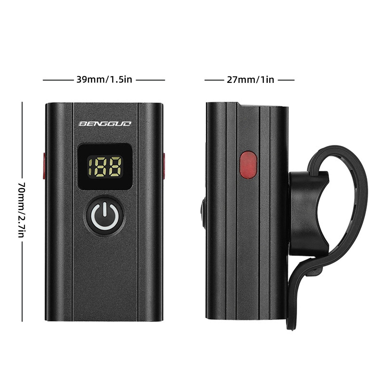 Rechargeable Waterproof Aluminum Alloy Bike Headlight - BENGGUO Bicycle Front Light