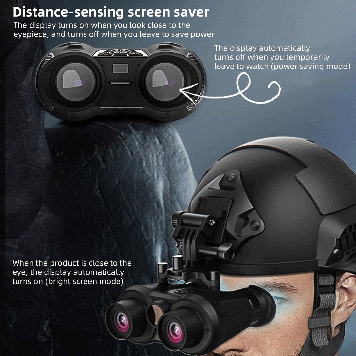 3D VR Night Vision Goggles: Infrared Binoculars with 8064x3024 Photo, 3840x1080 Video Resolutions, 150m Range, Built-in 100-Inch Display, 3W 850nm Spotlight & 7 Brightness Levels