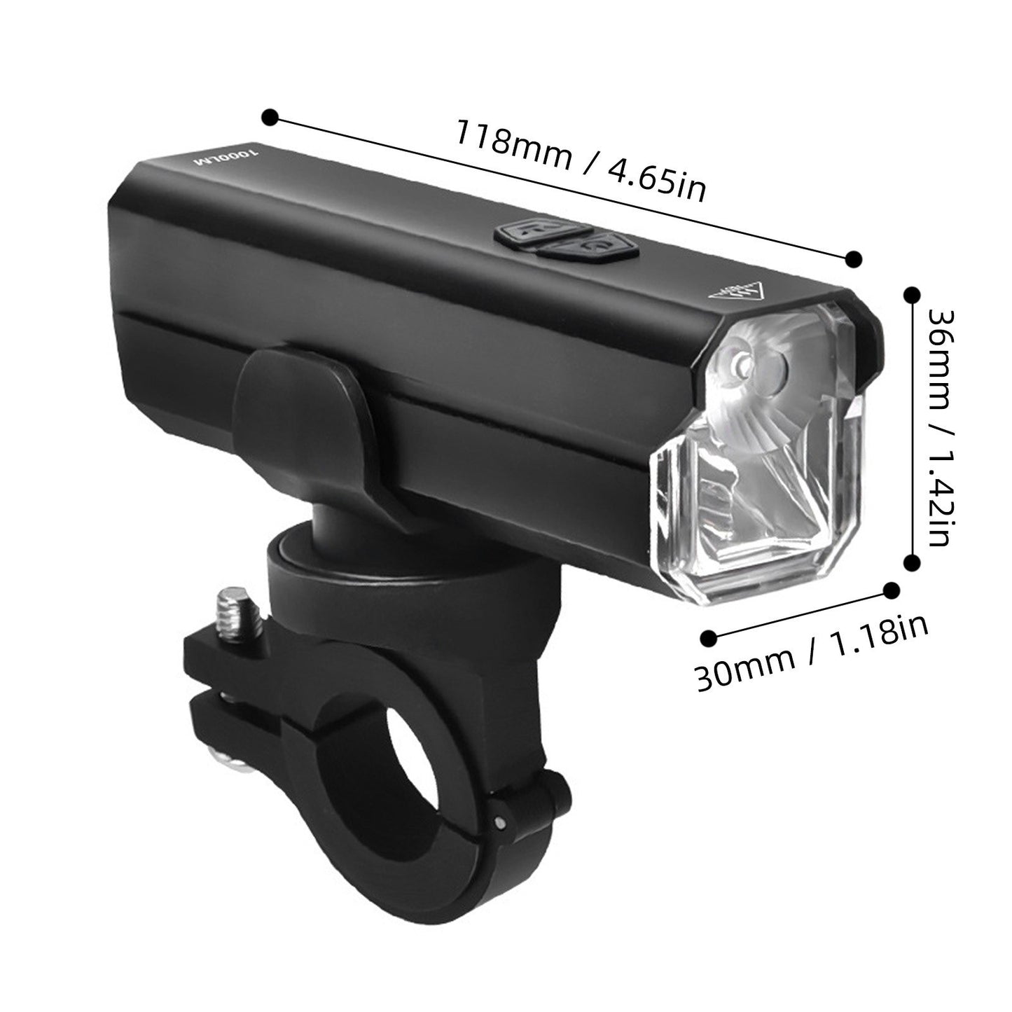 BENGGUO Rechargeable Waterproof LED Bike Headlight, USB-C Charging, 6 Modes, High-Clearance for Night Riding