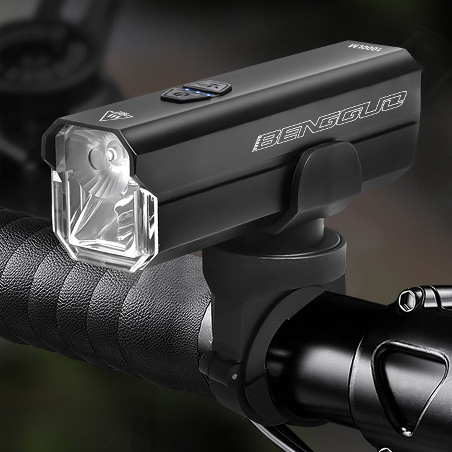 BENGGUO Rechargeable Waterproof LED Bike Headlight, USB-C Charging, 6 Modes, High-Clearance for Night Riding