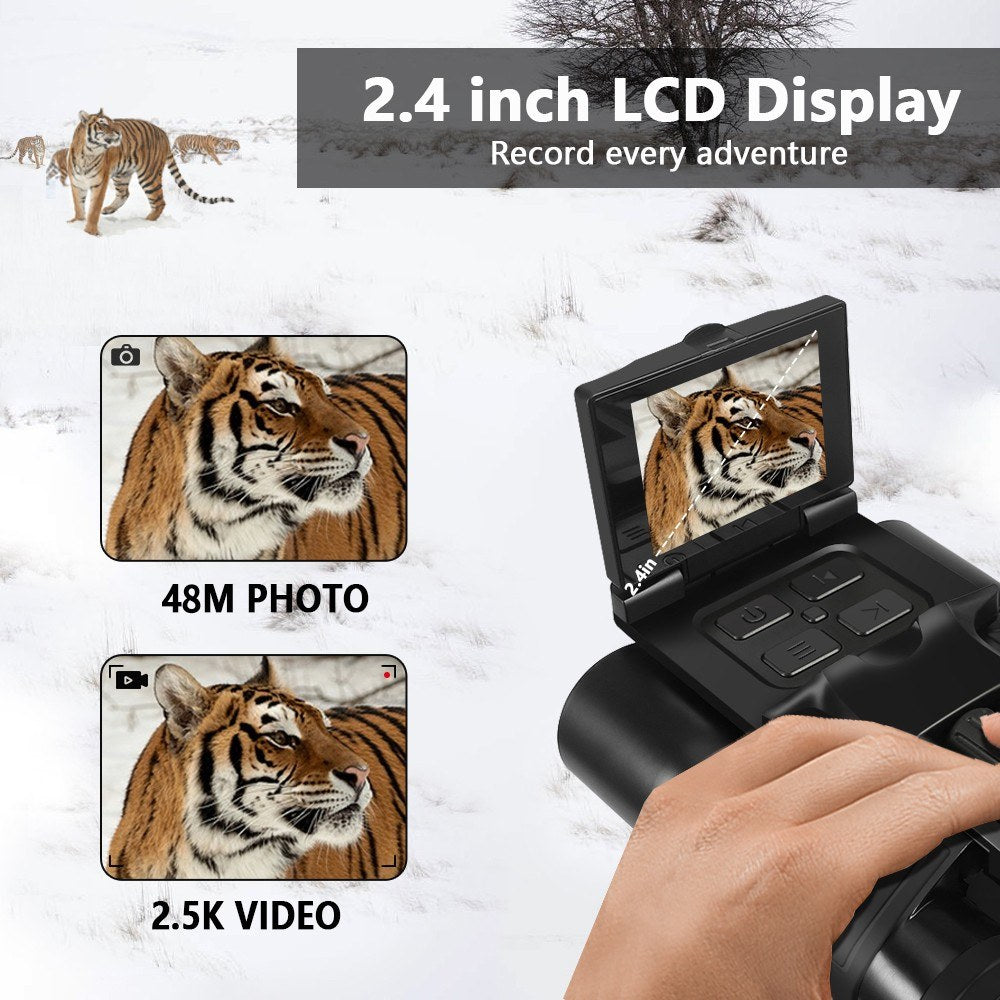 8X Zoom Digital Binoculars with 2.4-Inch LCD Camera for Bird Watching