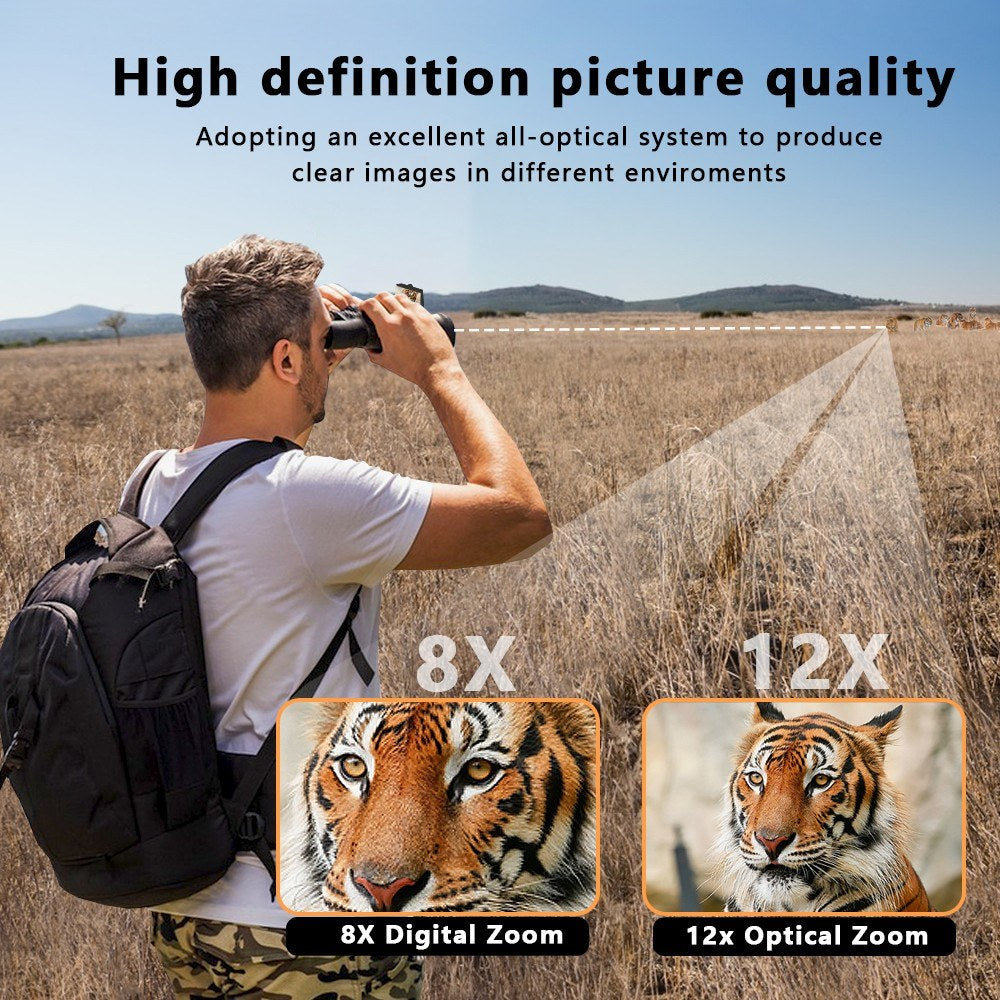 8X Zoom Digital Binoculars with 2.4-Inch LCD Camera for Bird Watching