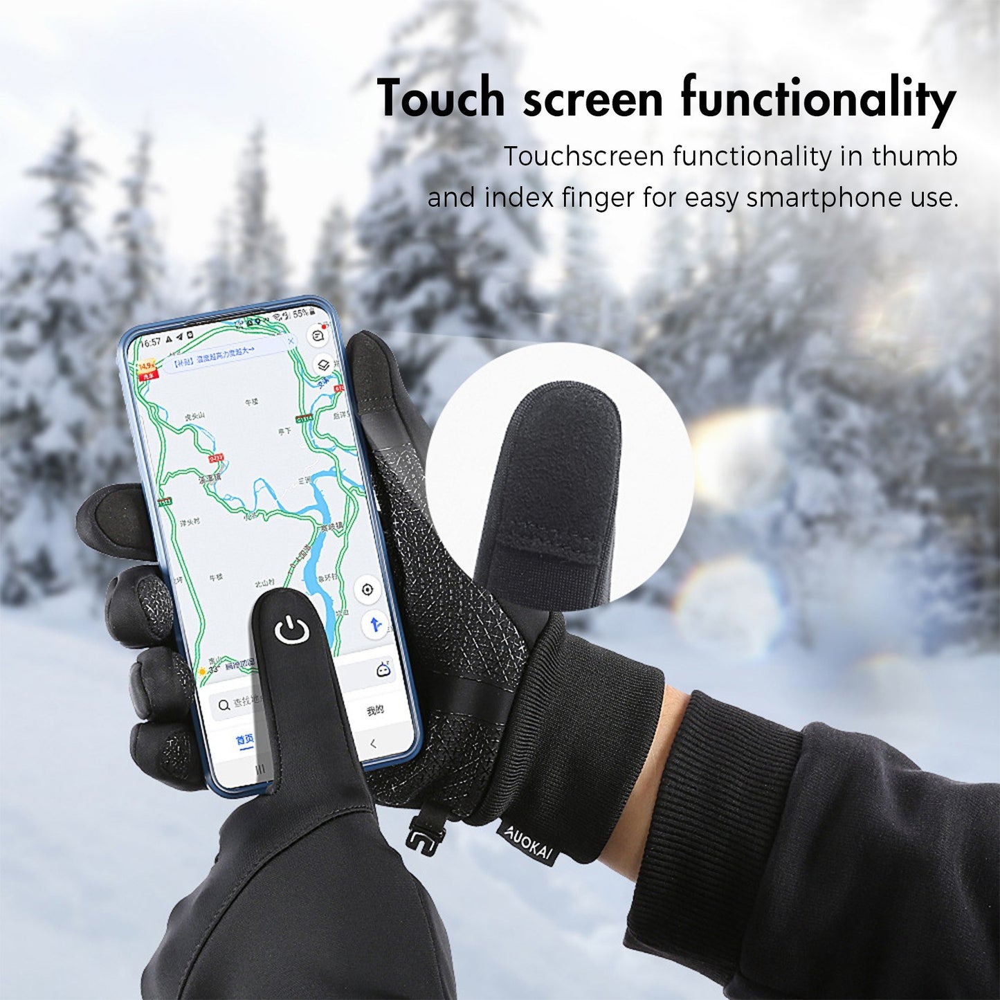 KYNCILOR Waterproof Winter Cycling Gloves - Touchscreen, Windproof, Reflective for Ski & Riding