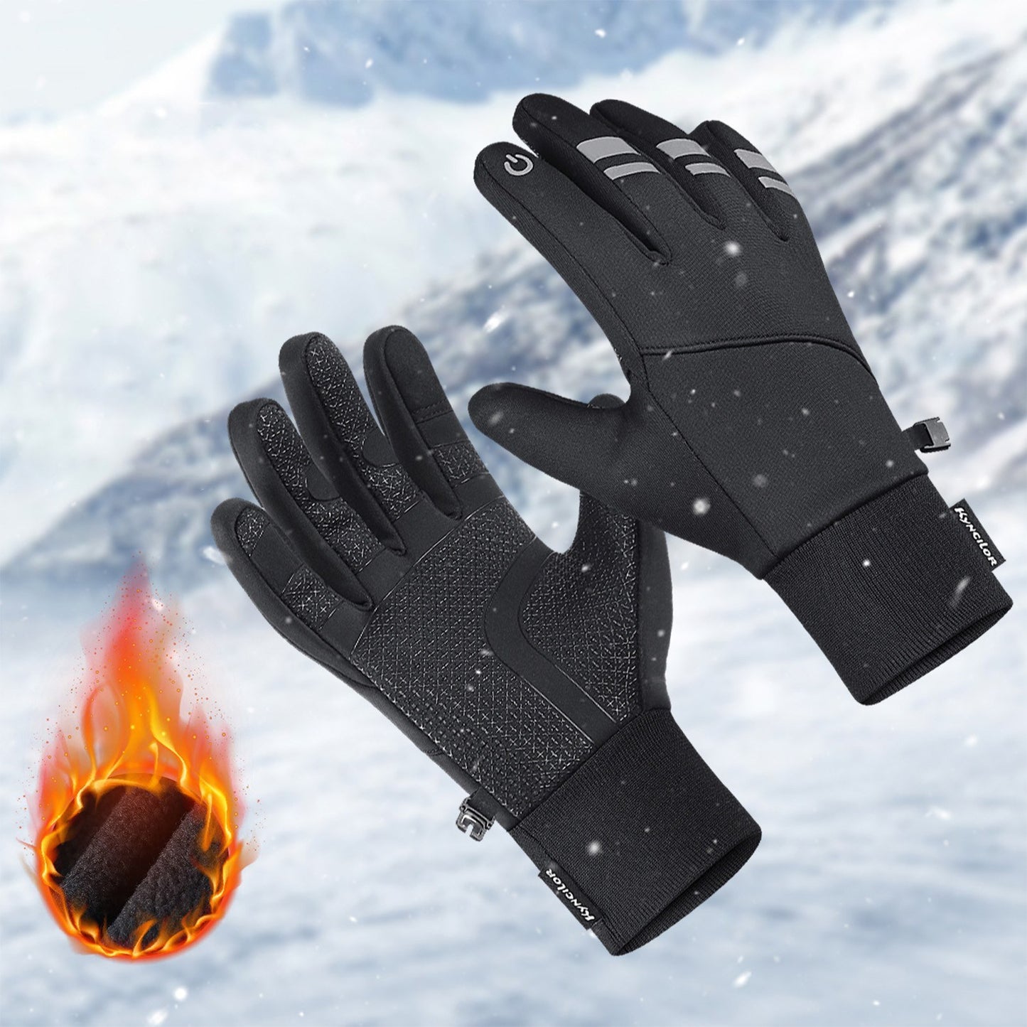 KYNCILOR Waterproof Winter Cycling Gloves - Touchscreen, Windproof, Reflective for Ski & Riding