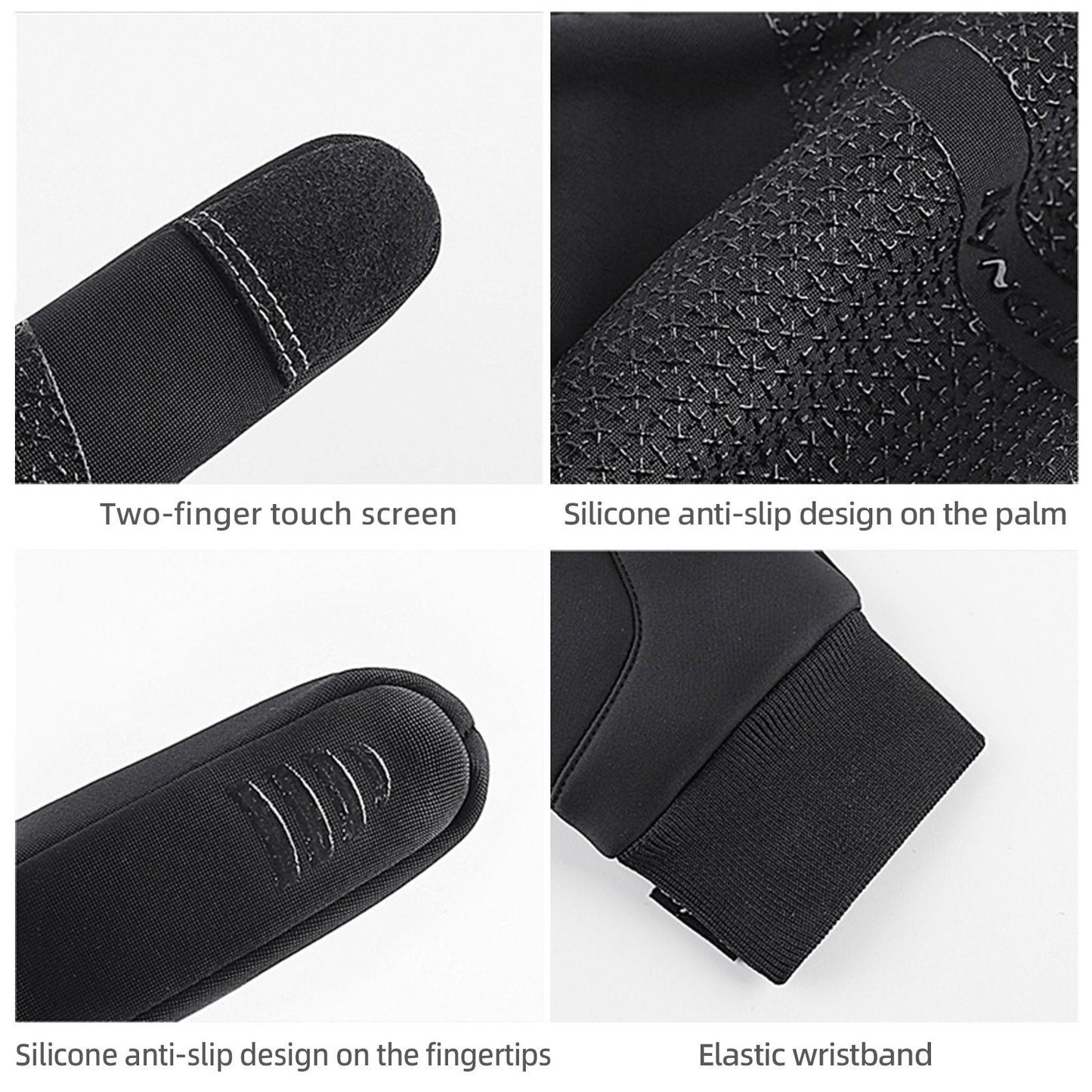 Kyncilor Waterproof Winter Cycling Gloves - Warm Touchscreen Non-Slip Sports Gloves