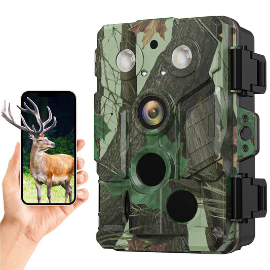 32MP Wildlife Trail Camera with Motion Activation, 1080p Video, Infrared, IP66 Waterproof, WiFi APP Control, PIR Sensor