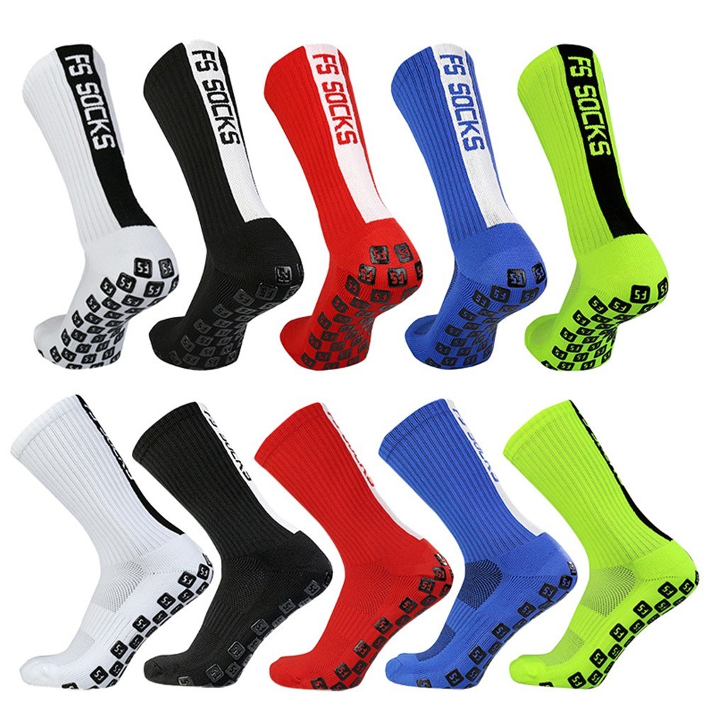 5 Pairs Anti-Slip Soccer & Basketball Grip Socks - Non-Slip Sports Socks