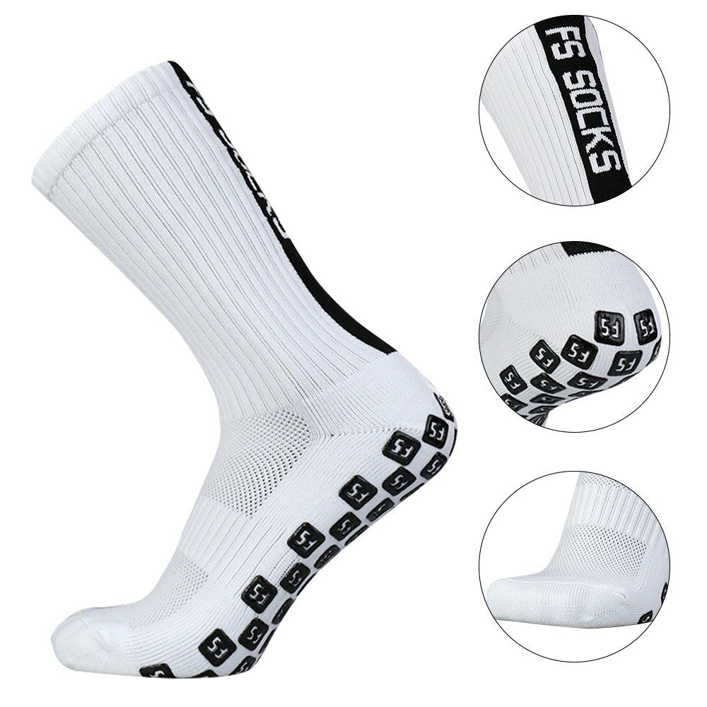 5 Pairs Anti-Slip Soccer & Basketball Grip Socks - Non-Slip Sports Socks