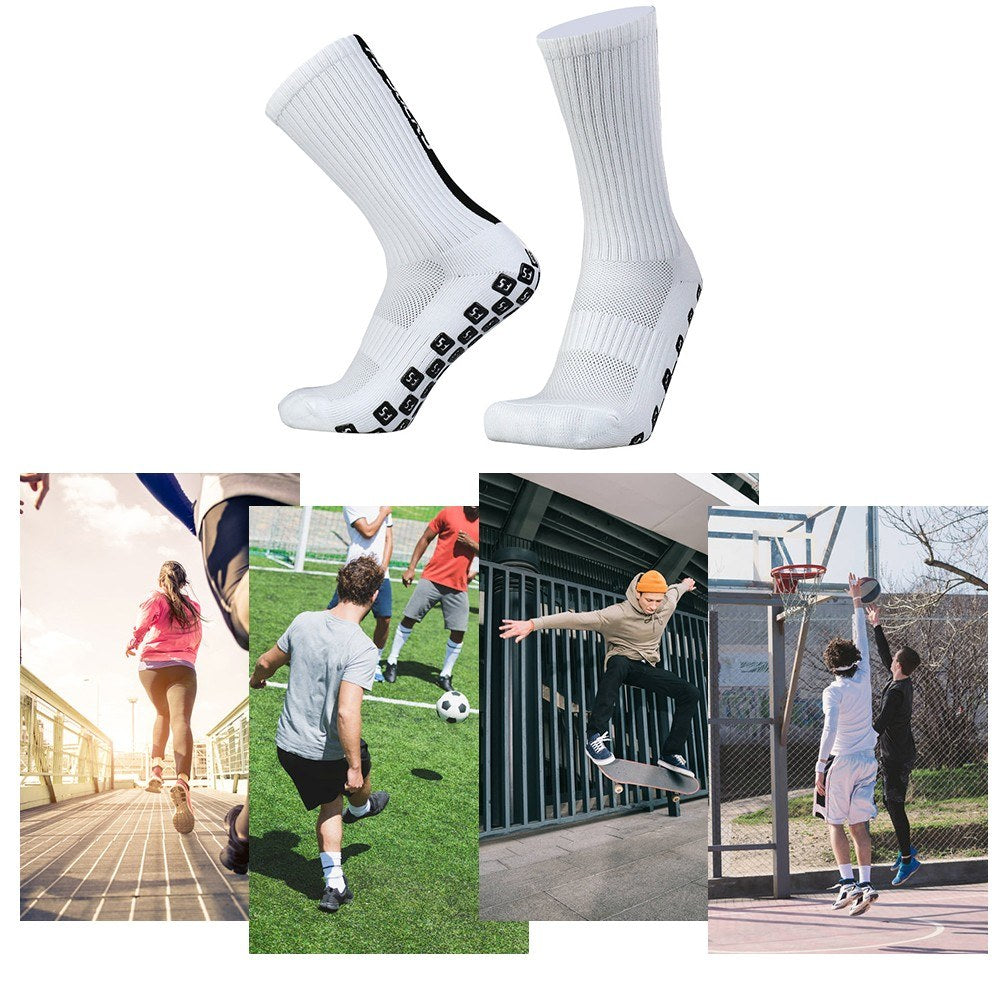 5 Pairs Anti-Slip Soccer & Basketball Grip Socks - Non-Slip Sports Socks