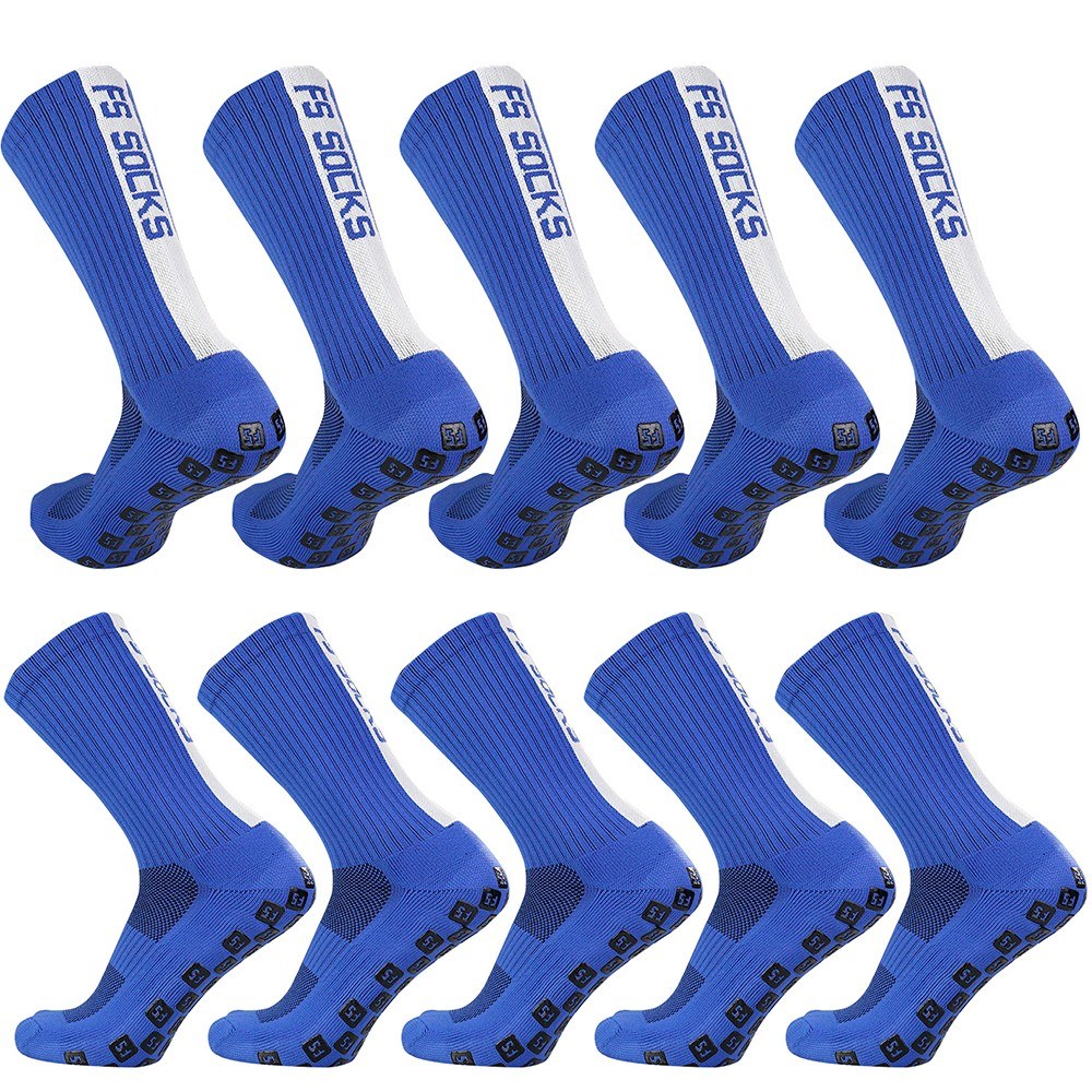 5 Pairs Anti-Slip Soccer & Basketball Grip Socks - Non-Slip Sports Socks