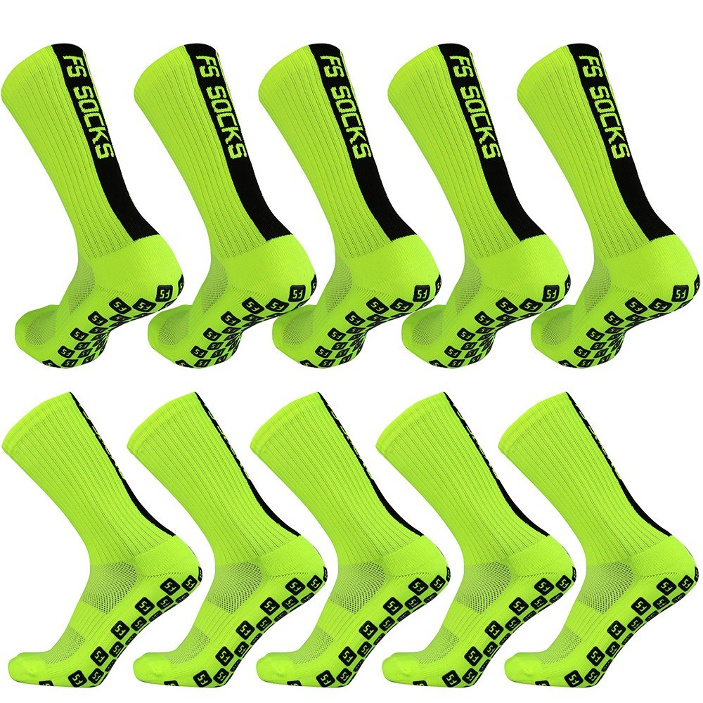 5 Pairs Anti-Slip Soccer & Basketball Grip Socks - Non-Slip Sports Socks