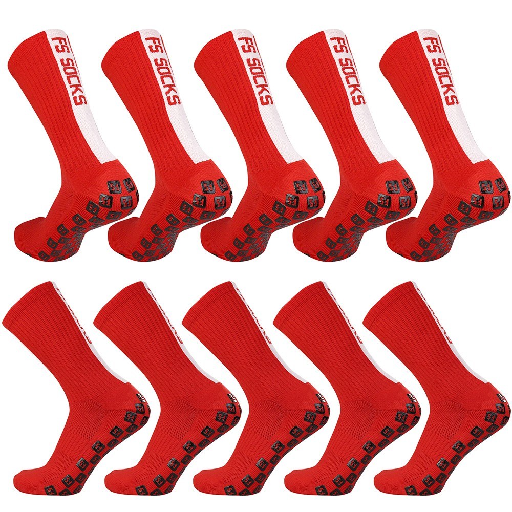 5 Pairs Anti-Slip Soccer & Basketball Grip Socks - Non-Slip Sports Socks