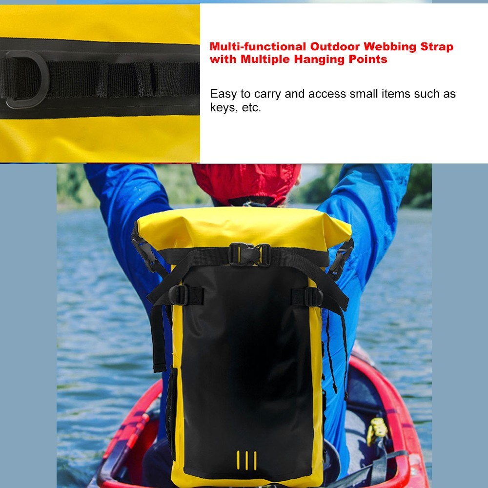 IPX6 Waterproof 30L Backpack - Durable 500D PVC for River Tracing, Surfing, and Outdoor Adventures - Ideal for Boating, Fishing, Climbing