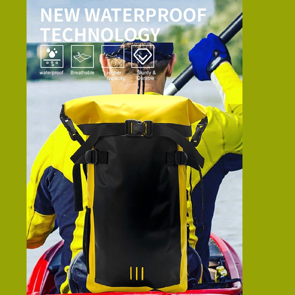 IPX6 Waterproof 30L Backpack - Durable 500D PVC for River Tracing, Surfing, and Outdoor Adventures - Ideal for Boating, Fishing, Climbing