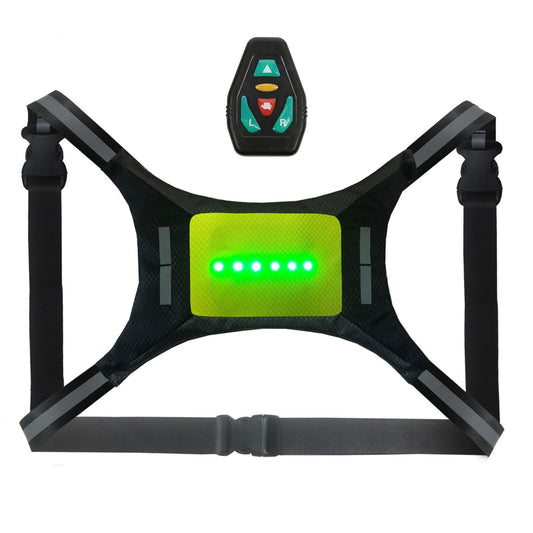 USB Rechargeable LED Reflective Vest with Remote Turn Signal for Bicycle Safety