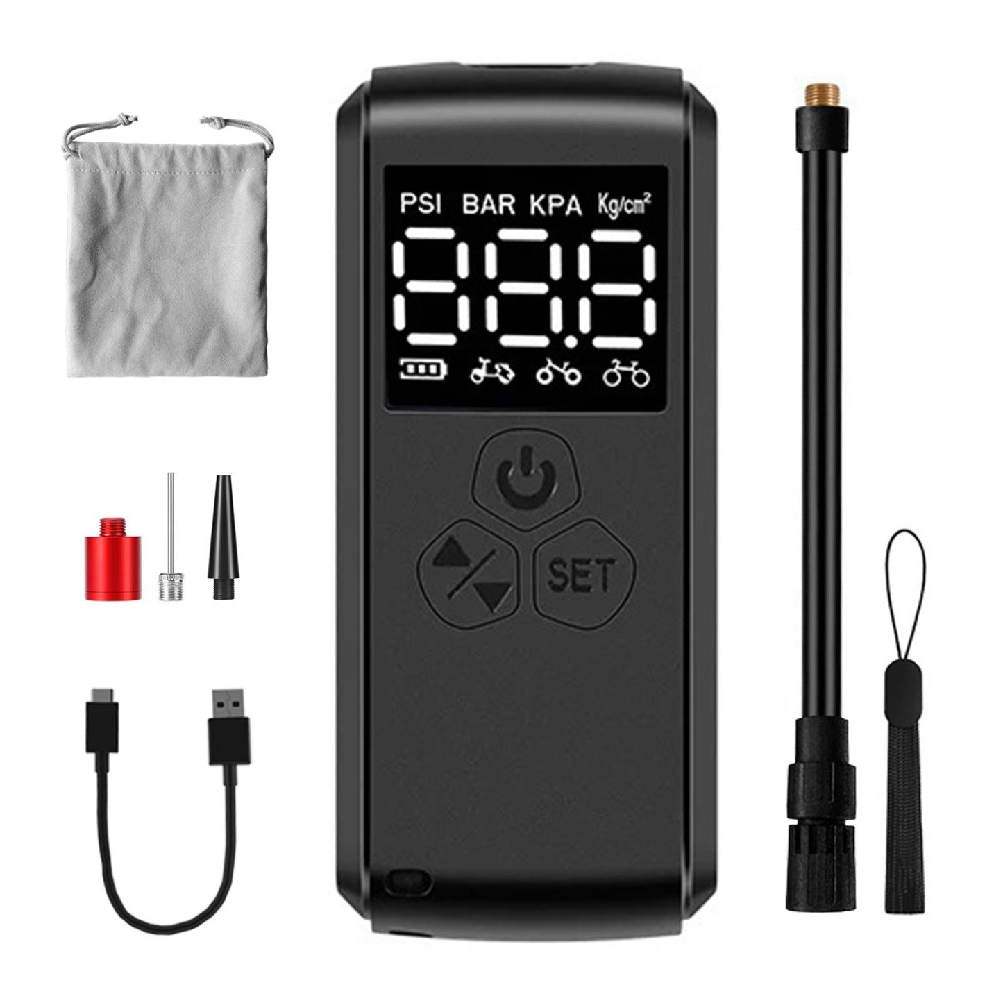 Cordless 150PSI Digital Air Pump: High-Pressure Portable Inflator for Tires, Bikes, and Sports Gear