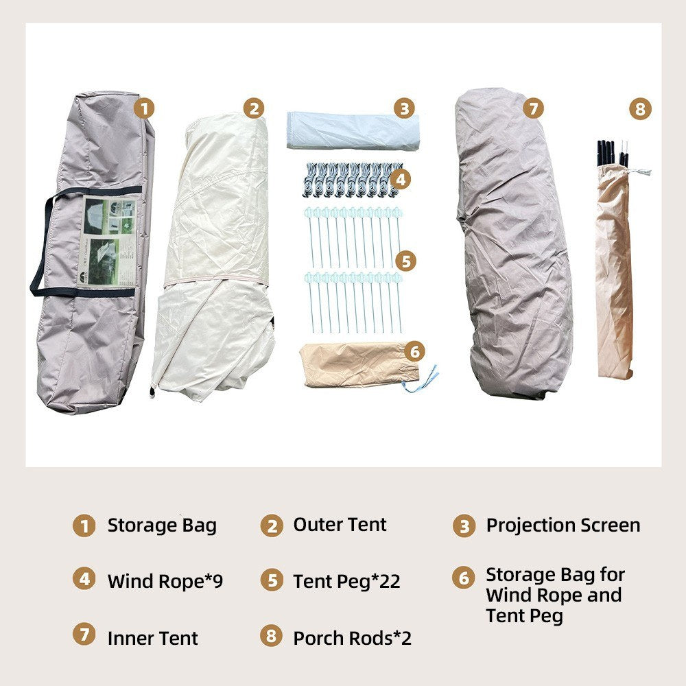 Gofun Large Family Cabin Tent with Projector Screen - Waterproof & Sunproof for Outdoor Camping & Hiking