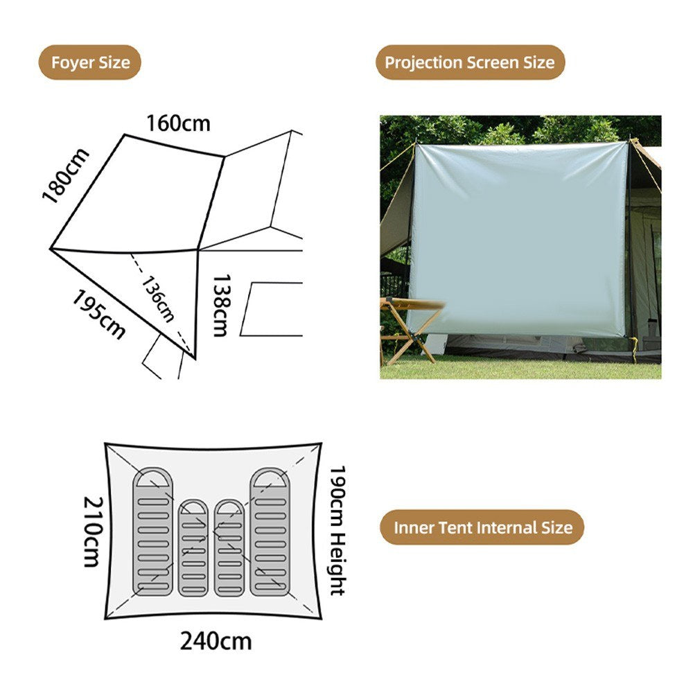 Gofun Large Family Cabin Tent with Projector Screen - Waterproof & Sunproof for Outdoor Camping & Hiking