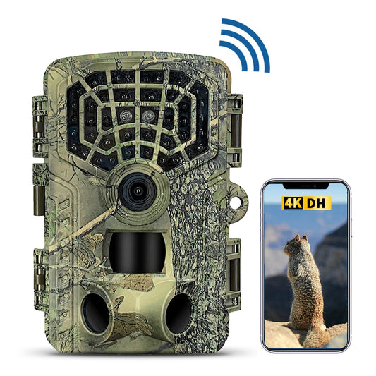 32MP 4K WiFi Trail Camera with Night Vision & App Control - Waterproof for Hunting & Wildlife Observation