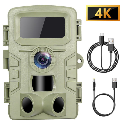 4K 48MP Hunting Camera with 2.0 LCD, 46 LED Infrared Night Vision, 0.3-0.6s Trigger, 120° PIR Sensor
