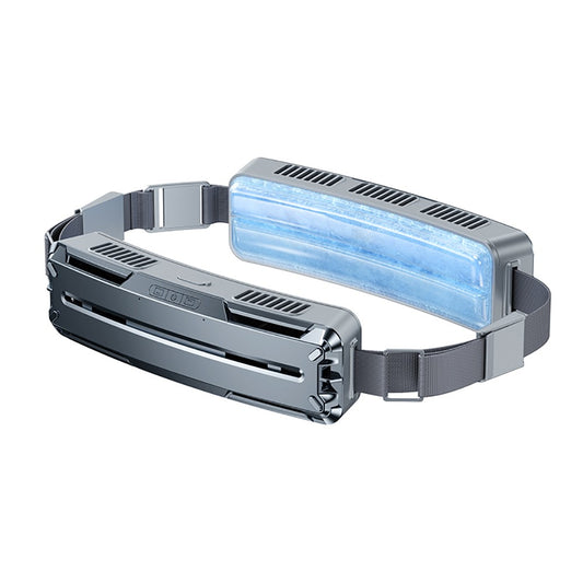 USB Rechargeable Portable Waist Fan with Ice Compress Belt - 3-Speed Cooling for Outdoor Activities