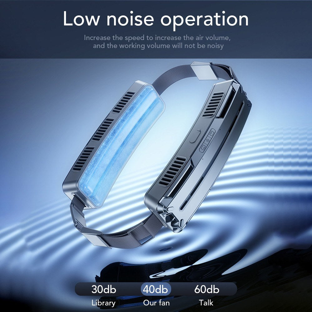 USB Rechargeable Portable Waist Fan with Ice Compress Belt - 3-Speed Cooling for Outdoor Activities